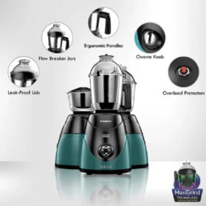 Crompton Ameo 750 Mixer Grinder (3 Jars, Black, Green)