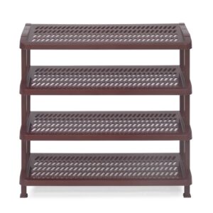 Lalithatraders Nilkamal Multipurpose Plastic Open Shoe Rack (Maroon)