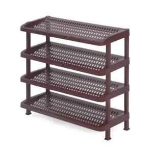 Lalithatraders Nilkamal Multipurpose Plastic Open Shoe Rack (Maroon)