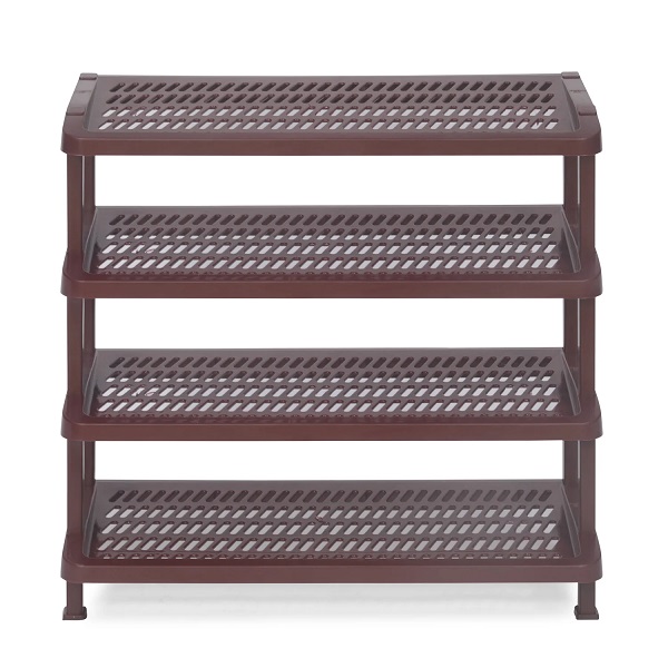 Nilkamal Multipurpose Plastic Open Shoe Rack (Maroon)