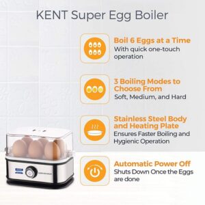 Lalithatraders KENT Super Egg Boiler 400 Watts 16069, Boils Upto 6 Eggs at a Time
