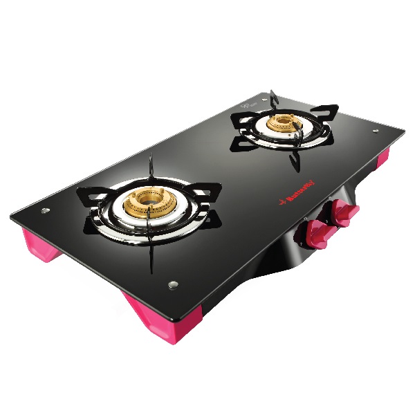 Butterfly Spectra Glass Gas Stove 2 Burner Front Knob