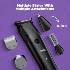 Misfit Groom 100 5-in-1 Trimmer 120 min Runtime 5 Length Settings (Black)
