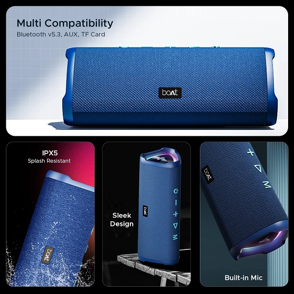 boAt Stone Bluetooth Speaker 750 With Upto 12 Hours Playback Marine Blue, 2.1 Channel boAt Stone Bluetooth Speaker 750 With Upto 12 Hours Playback Marine Blue, 2.1 Channel