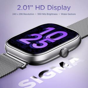 boAt Sigma Smartwatch Wave with 2.01" HD Display, Bluetooth Calling Silver Metal