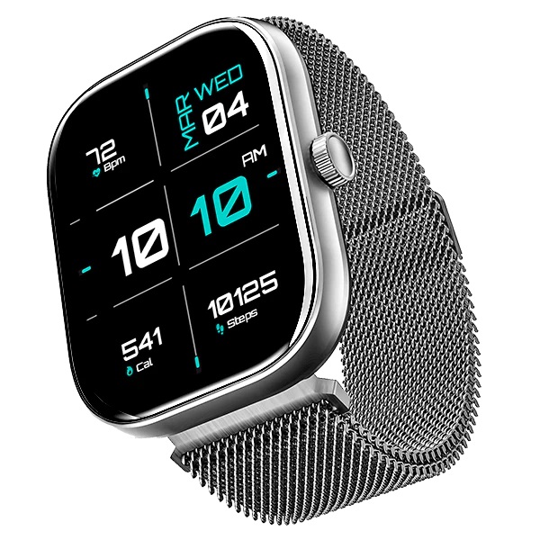 Lalithatraders boAt Sigma Smartwatch Wave with 2.01 HD Display, Bluetooth Calling Silver Metal