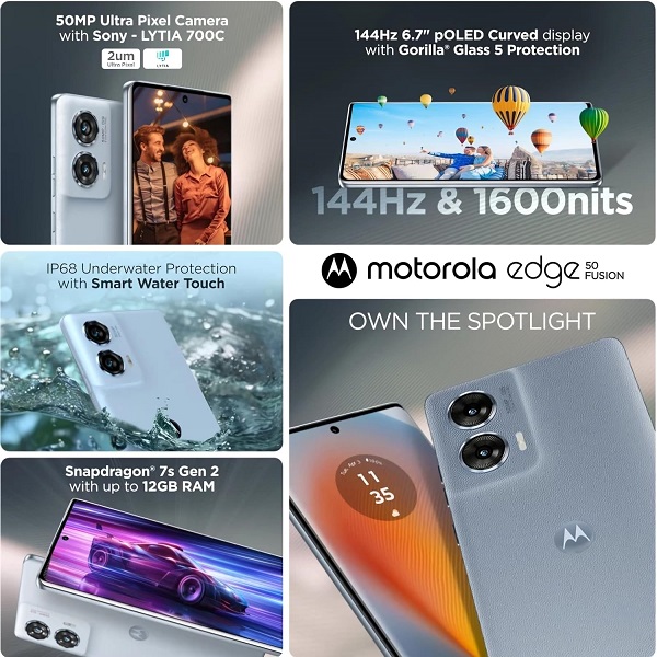 Motorola Edge 50 Fusion 5G 5000 mAh Battery (6.7 inch) Full HD+ Display Motorola Edge 50 Fusion 5G 5000 mAh Battery (6.7 inch) Full HD+ Display