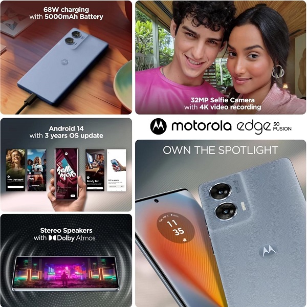 Motorola Edge 50 Fusion 5G 5000 mAh Battery (6.7 inch) Full HD+ Display Motorola Edge 50 Fusion 5G 5000 mAh Battery (6.7 inch) Full HD+ Display