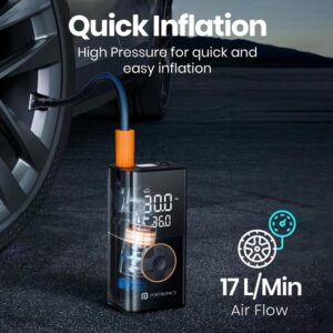 Portronics Vayu 3.0 tyre Inflator with 150 PSI Pressure