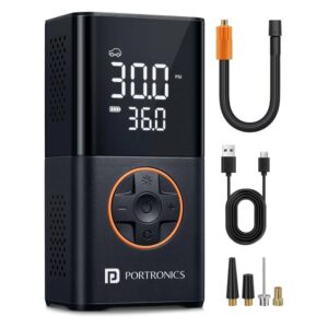 Portronics Vayu 3.0 tyre Inflator with 150 PSI Pressure