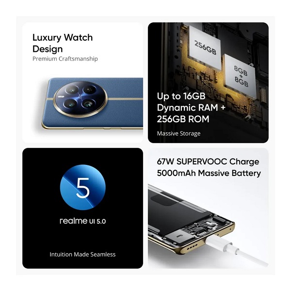 realme 12 Pro 5G Android 14 5000 mAh Battery 67W SUPERVOOC Charge realme 12 Pro 5G Android 14 5000 mAh Battery 67W SUPERVOOC Charge