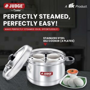 Lalithatraders Prestige Judge Stainless Steel 4 Plates Idli Cooker