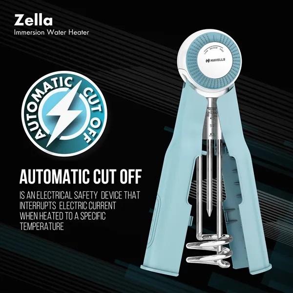 Havells Plastic Zella 1000 watts Immersion Heater with Automatic Cut-Off Havells Plastic Zella 1000 watts Immersion Heater with Automatic Cut-Off