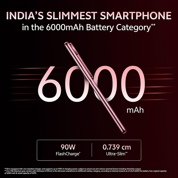 Vivo V50 5G Mobile 17.2 cm (6.77 inch) Display 6000 mAh Battery 7 Gen 3 Processor Vivo V50 5G Mobile 17.2 cm (6.77 inch) Display 6000 mAh Battery 7 Gen 3 Processor