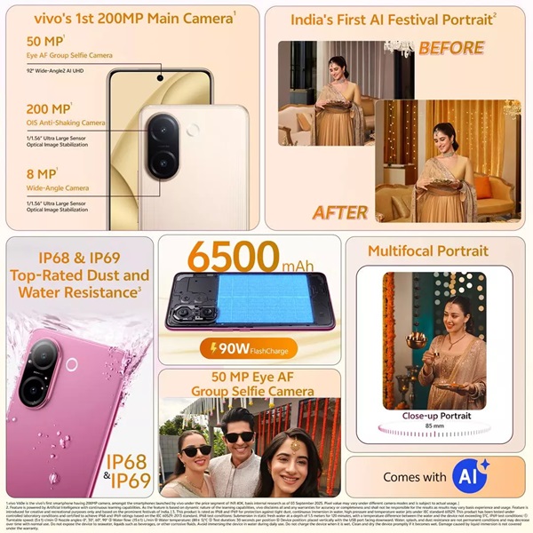 Vivo V60e 5G Mobile Noble Gold 6 Vivo V60e 5G Mobile Noble Gold 6