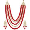 Sukkhi Kundan Astonish Gold Plated Long Haram Red Necklace Set