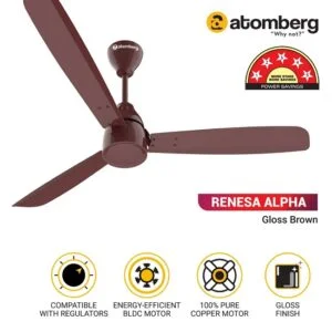 Atomberg Renesa Alpha Brown Remote Ceiling Fan