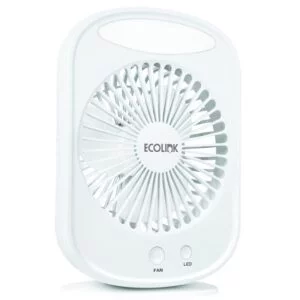 EcoLink Comfy Rechargeable Fan USB With Light (White Colour)