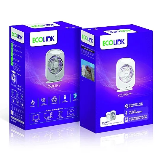 EcoLink Comfy Fan Rechargeable USB With Light