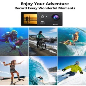 Ausha 60FPS Action Camera 4K with EIS Wi-Fi Support