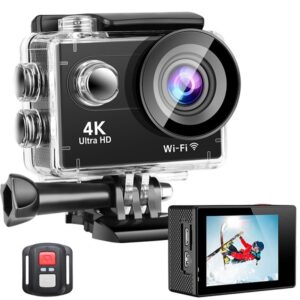 Ausha 60FPS Action Camera 4K with EIS Wi-Fi Support