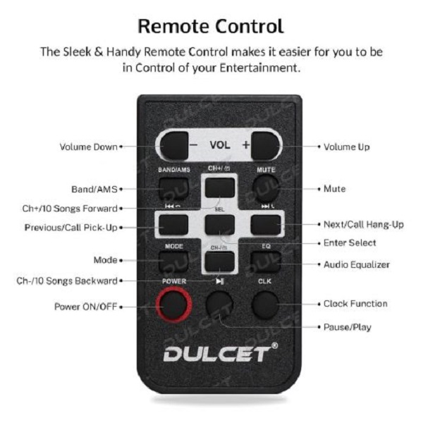 Dulcet DC-D9000X Car Stereo 220W with Anti-Theft Detachable Panel