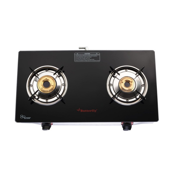 Butterfly Duo 2 Burner Glass Manual Gas Stove