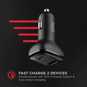 boAt Dual Port Qc-Pd 30W Fast Car Charger With 30W Fast Pd Charging