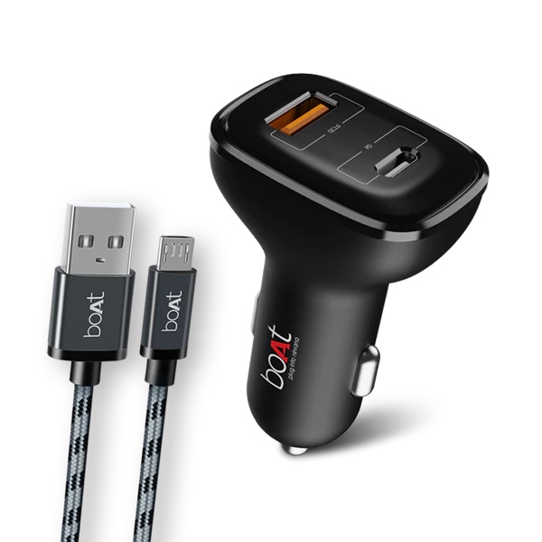 boAt Dual Port Qc-Pd 30W Fast Car Charger With 30W Fast Pd Charging