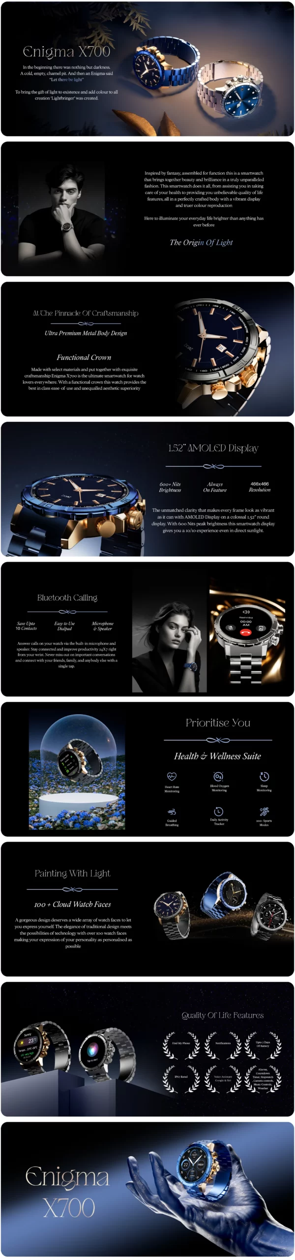 boAt Enigma X700 Smartwatch with BT Calling