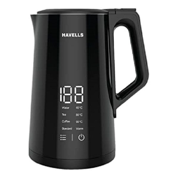 Havells I-Conic Digital Kettle 1.5-Litre With Double Wall and 304 Stainless Steel Tank