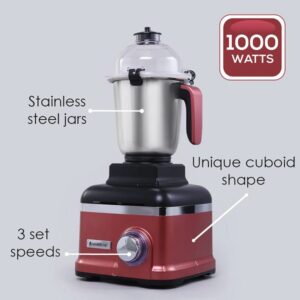 Wonderchef Sumo Mixer Grinder 1000W With 3 Stainless Steel & 1 Fruit Filter Jar