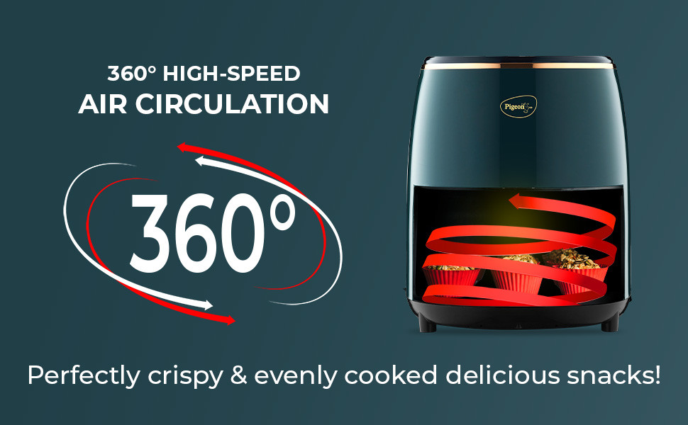 Pigeon Healthifry Digital Air Fryer 4.2 L, 360° High Speed Air Circulation Technology