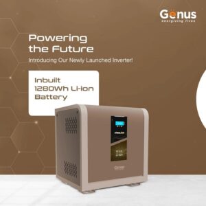 Genus MaxiLion 1000VA Pure Sine Wave Inverter with Integrated 1280 Watt Hour Lithium-Ion Battery for Home Office & Shops