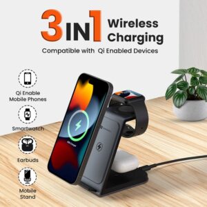 Portronics Freedom Trio Wireless Charger 15w 3in1 for iPhone