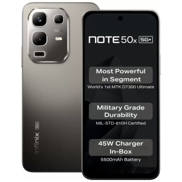 Infinix 50X Note 5G+ True Military Grade Durability Mobile Titanium Grey