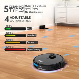 AGARO Alpha Robot Vacuum Cleaner 3200Pa Suction, Wet and Dry Mop