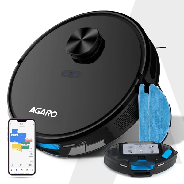 AGARO Alpha Robot Vacuum Cleaner 3200Pa Suction, Wet and Dry Mop