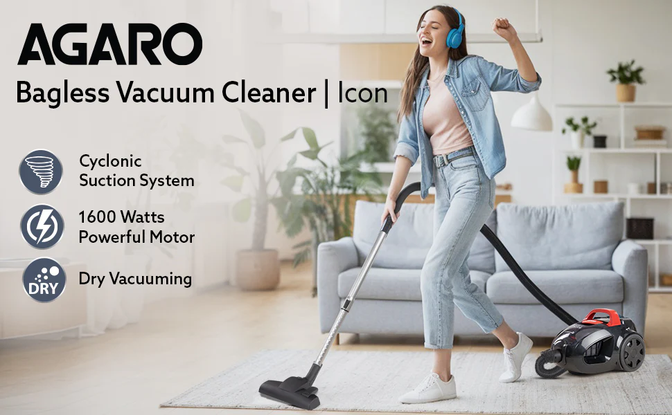 AGARO ICON Dry Vacuum Cleaner Bagless for Home & Office