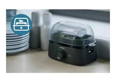 Philips HD9137-90 400W Egg Boiler – 6 Eggs Capacity, 3 Boiling Modes, Compact Design