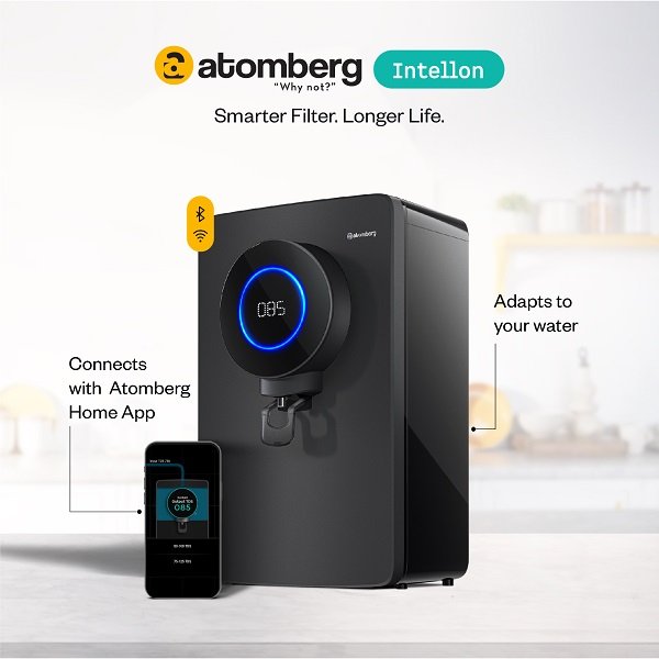 Atomberg Intellon Adaptive Water Purifier, 7-Stage Filtration, Smart IoT, 8L Storage