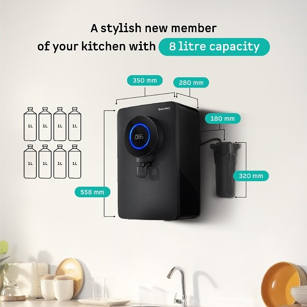 Atomberg Intellon Adaptive Water Purifier, 7-Stage Filtration, Smart IoT, 8L Storage