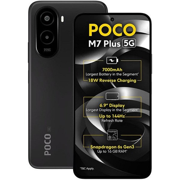 POCO M7 Plus 5G Mobile Carbon Black Color