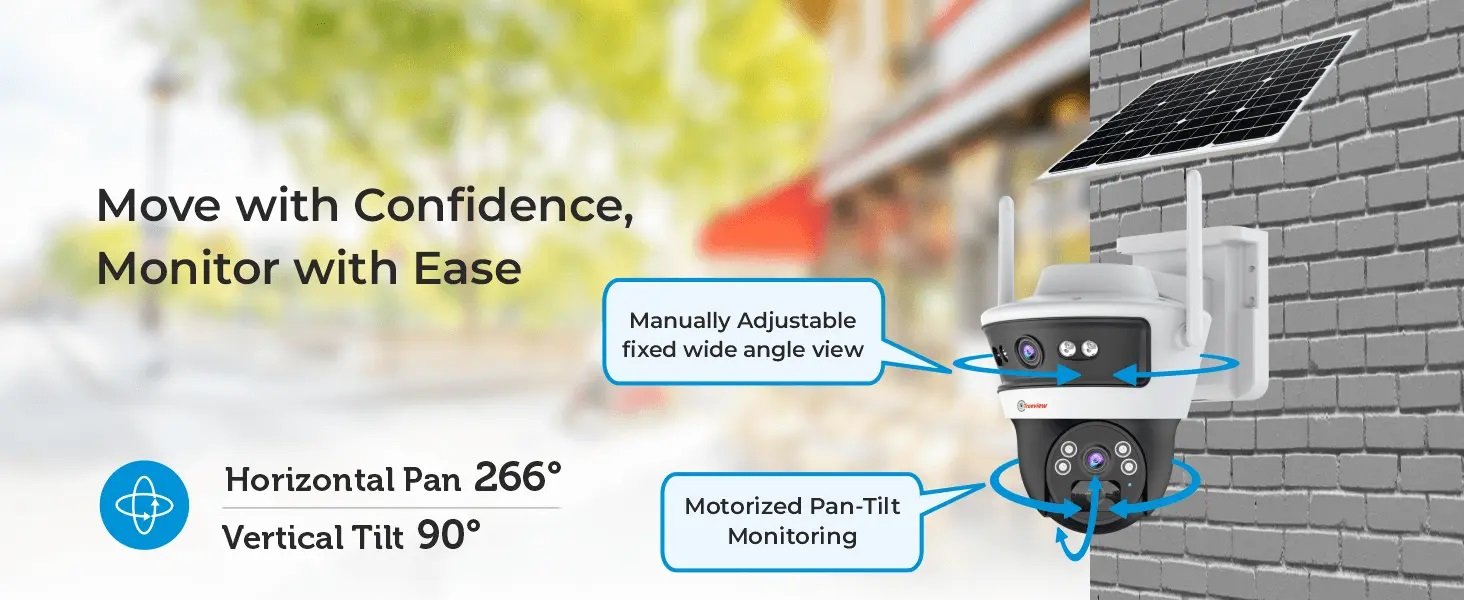 Trueview 3+3MP Wireless 4G Solar Security Camera (1296p) – Outdoor Waterproof CCTV with 2-Way Talk 