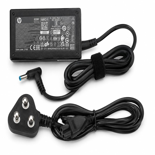 HP Original 65W H2O Laptop Charger & Power Cable | 19.5V 3.33A AC Adapter | 4.5mm Blue Pin | Compatible with HP 240, 245, 250, 255 G Series, Pavilion, EliteBook & ProBook HP Original 65W H2O Laptop Charger
